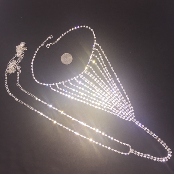 ⚜️[𝗡𝗪𝗧]⚜️Sexy Fancy Crystal Silver Panties NEW - Picture 6 of 10